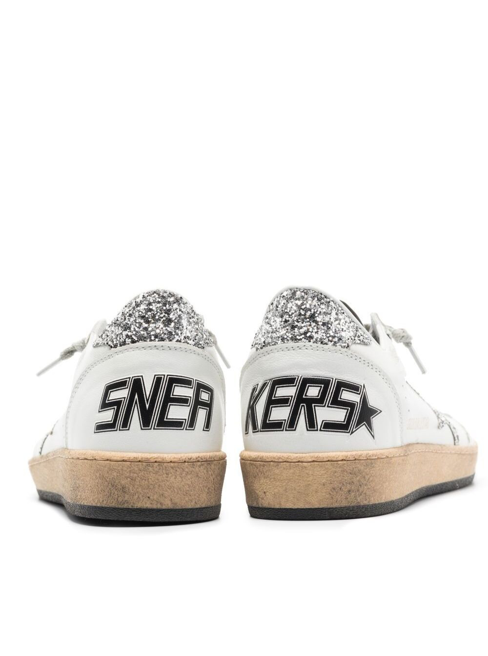 Golden Goose Women 'Ball Star' White Sneakers And Glitter Star Detail In Leather Woman - 2