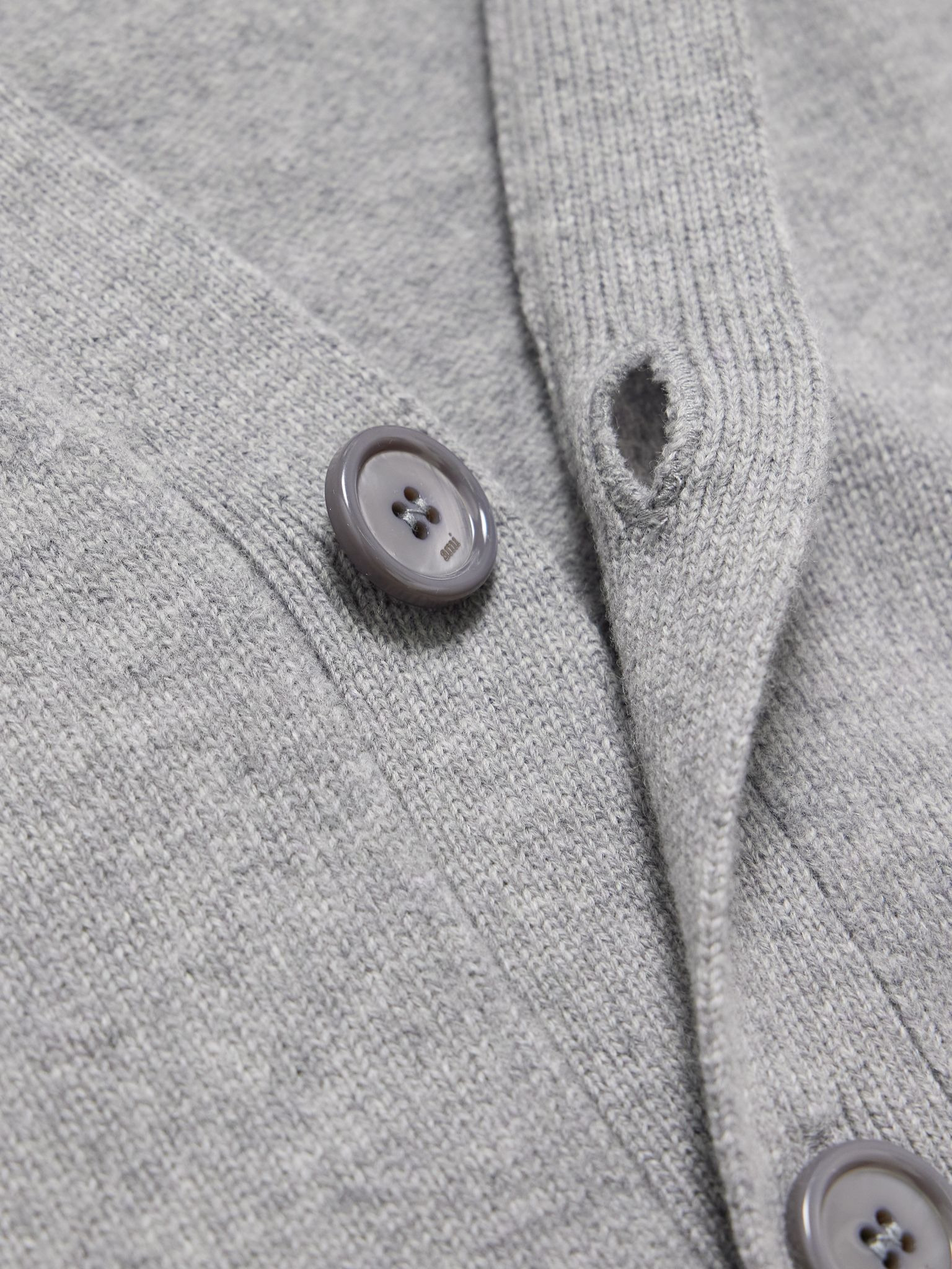 Logo-Embroidered Wool and Cashmere-Blend Cardigan Gray - 5