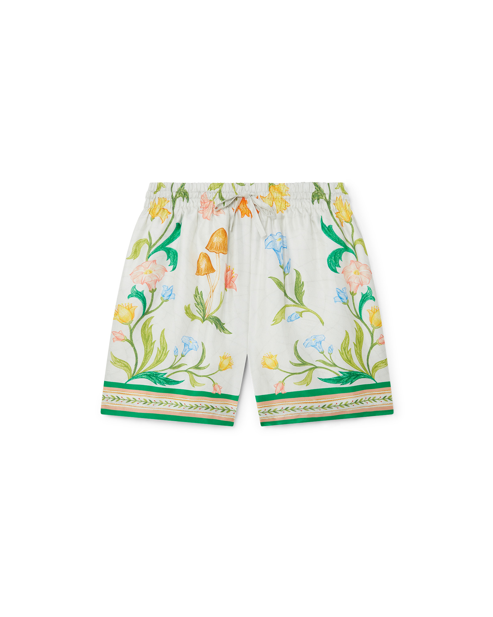 L'Arche Fleurie Silk Shorts - 1