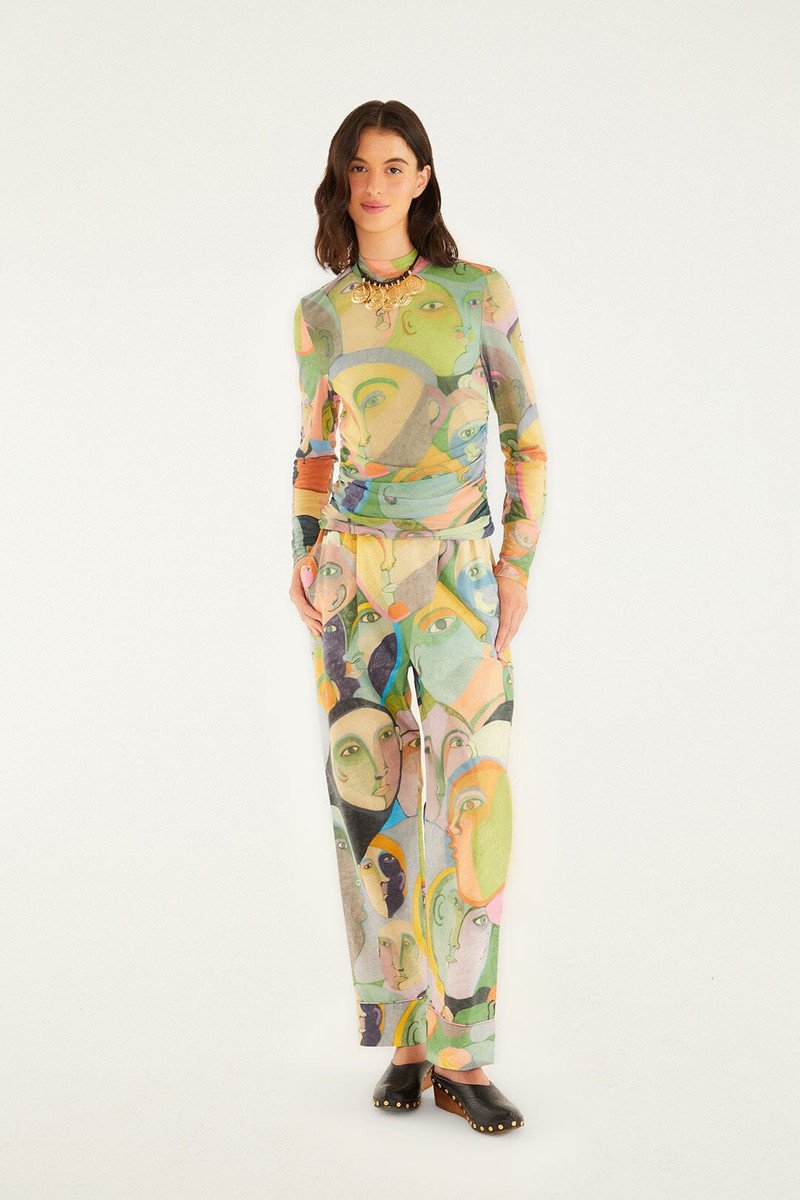 Crowded Series Drawing Organic Cotton Pants 1