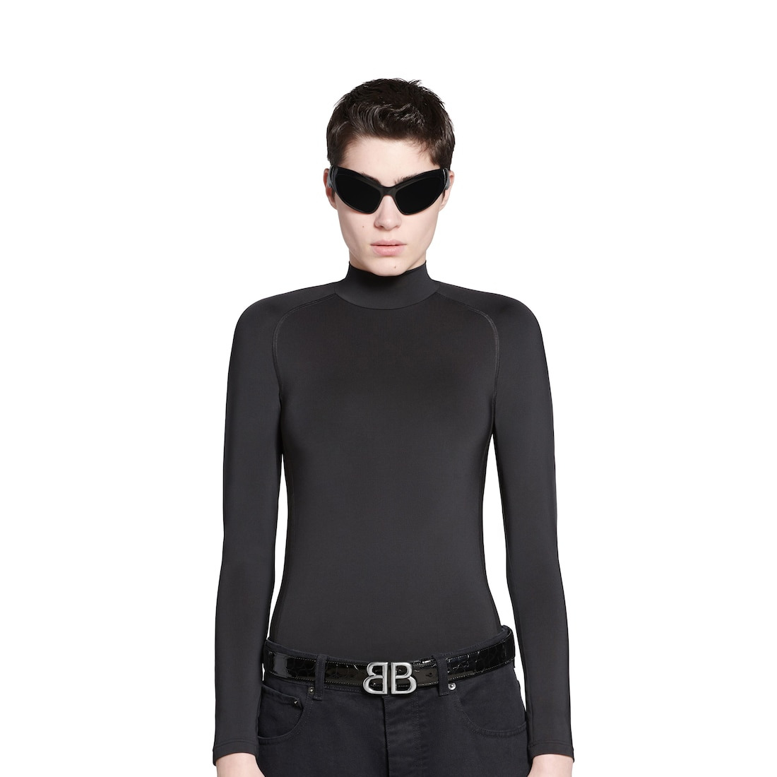 Women's Monaco Belt Crocodile Embossed  in Black - 3