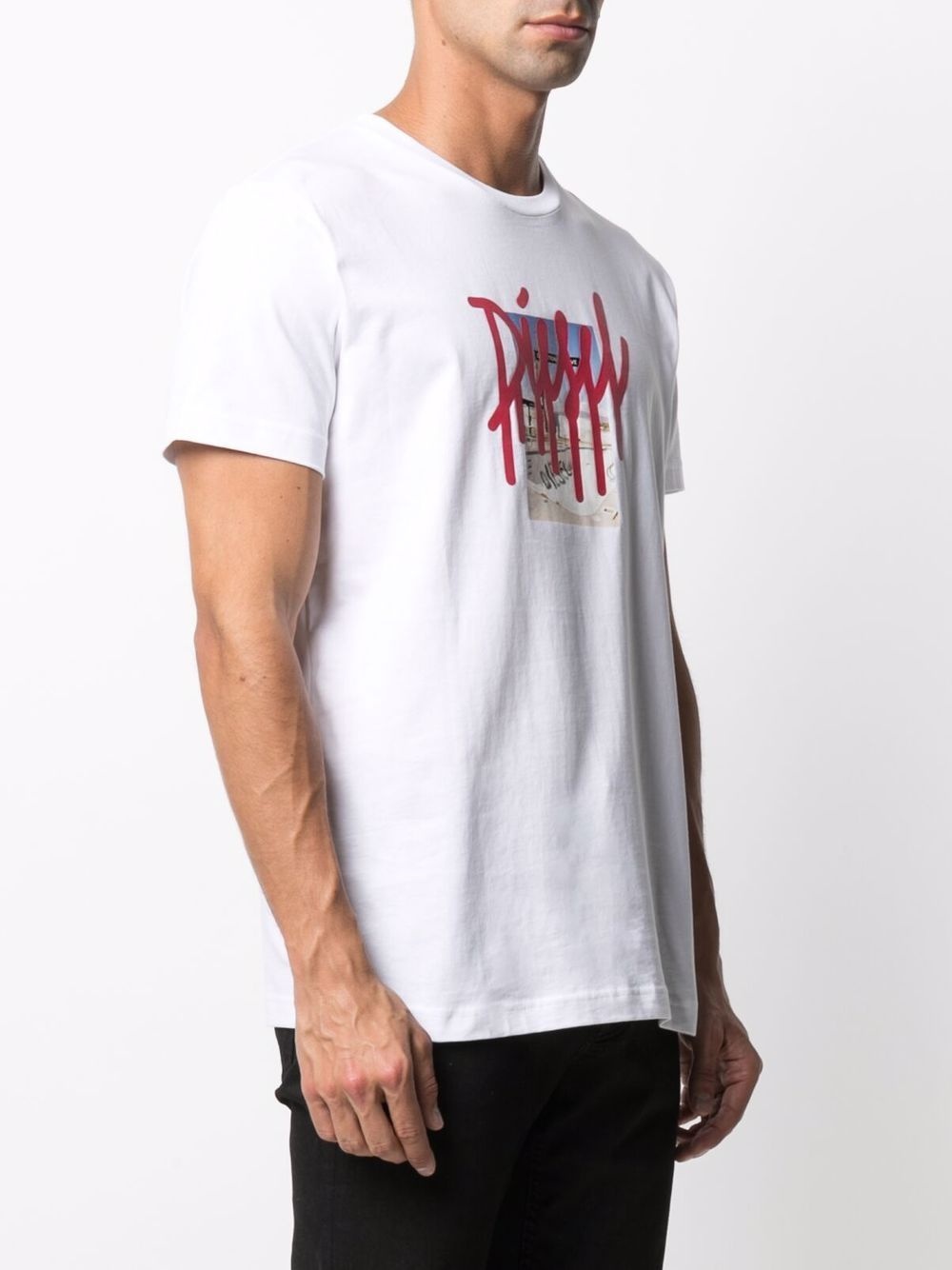 drip-effect logo print T-shirt - 3