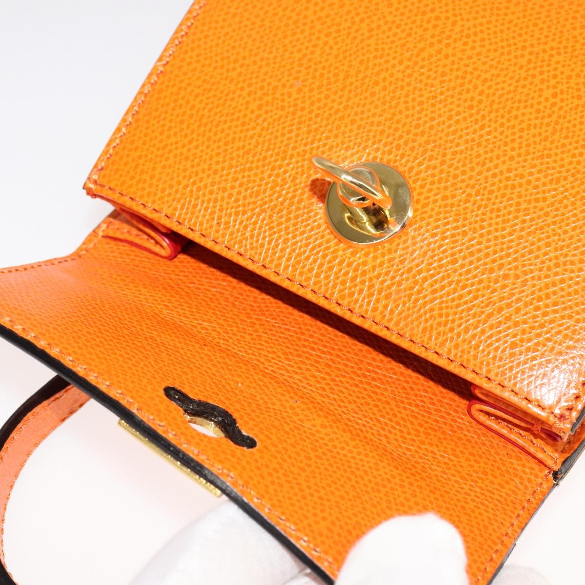 CELINE Hand Bag Leather Orange Gold - 15