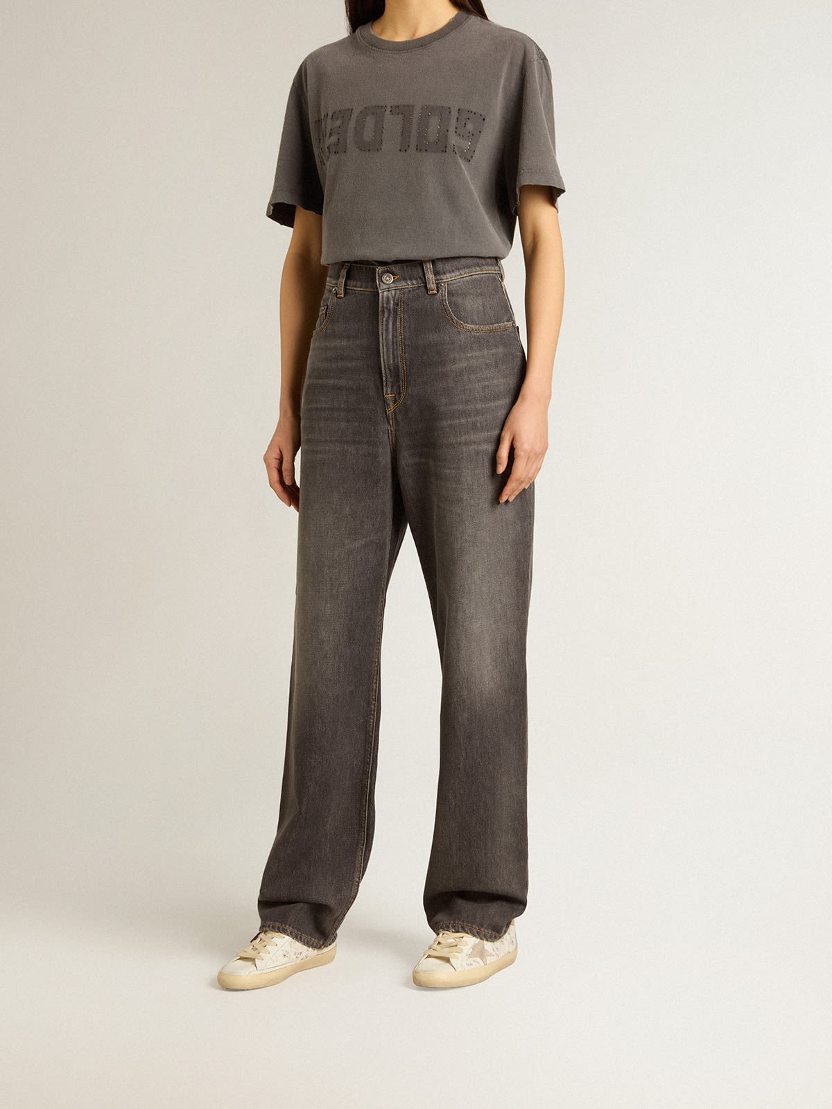 Women’s black jeans with printed pocket - 2