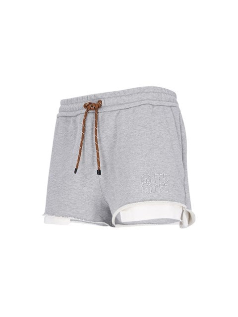 Miu Miu Women Logo Jogger Shorts - 3