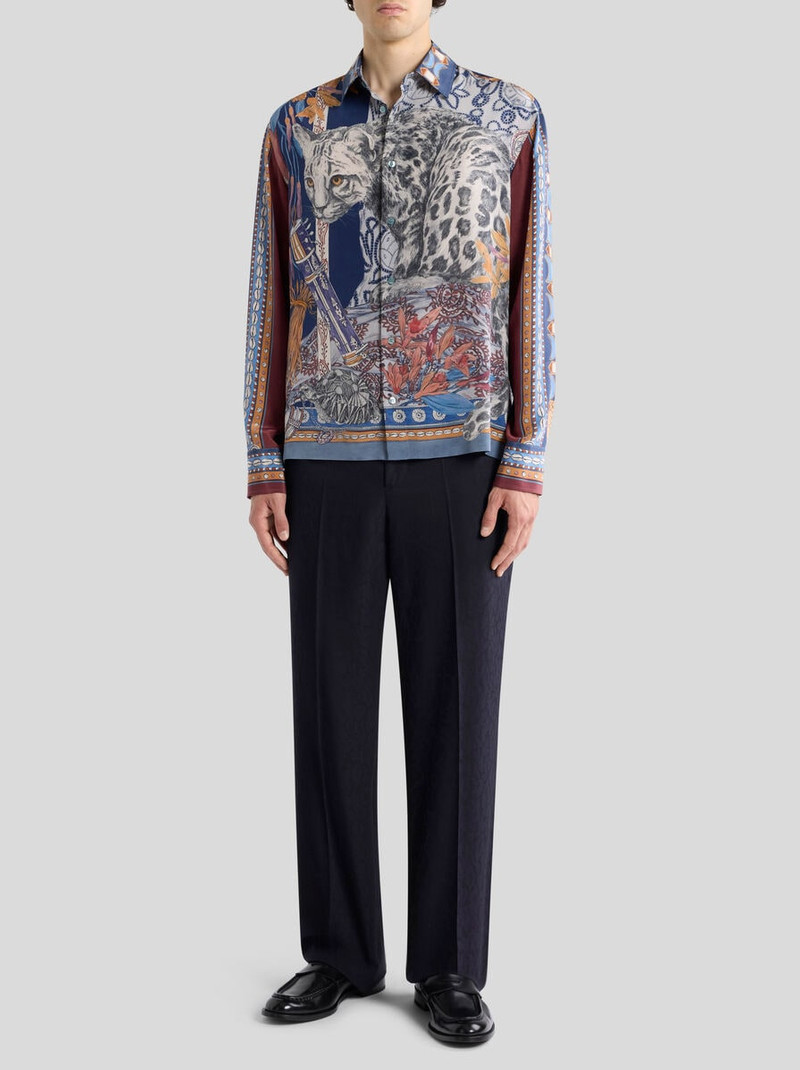 SILK SHIRT WITH PLACED LEOPARD PRINT 4