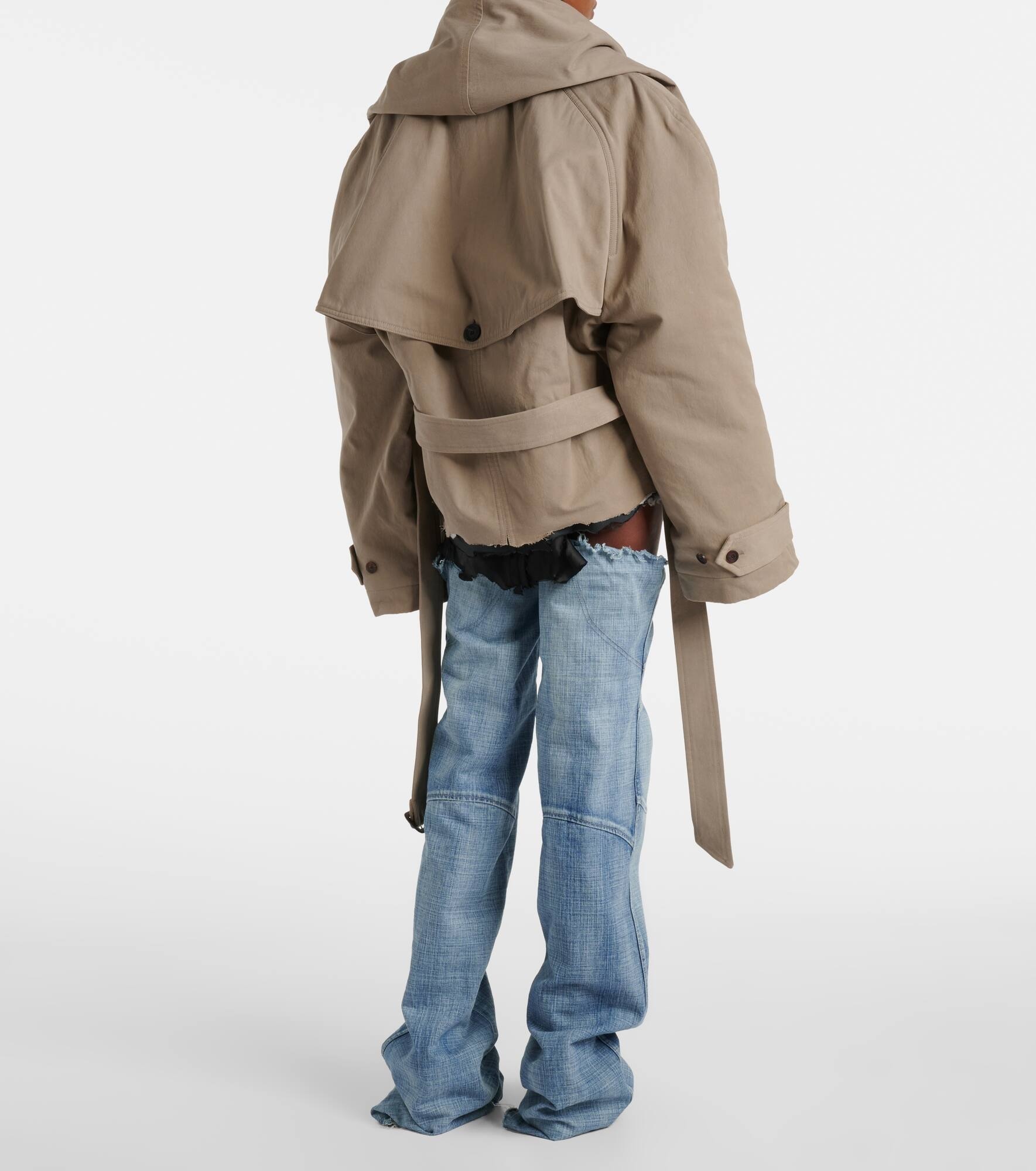 Deconstructed cotton twill trench coat - 3