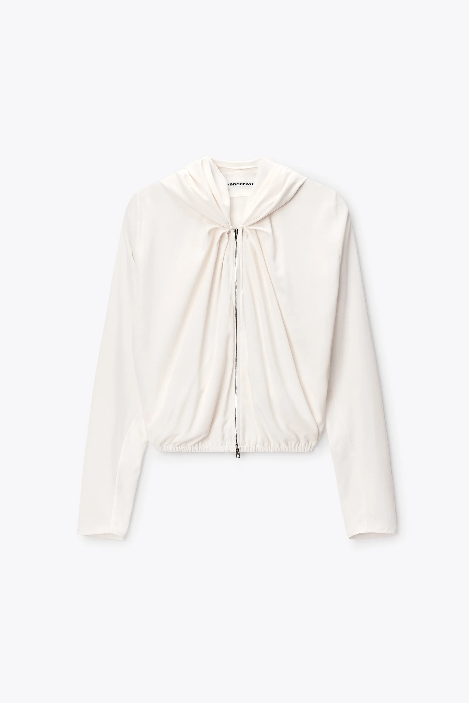 pleated neckline hoodie - 1