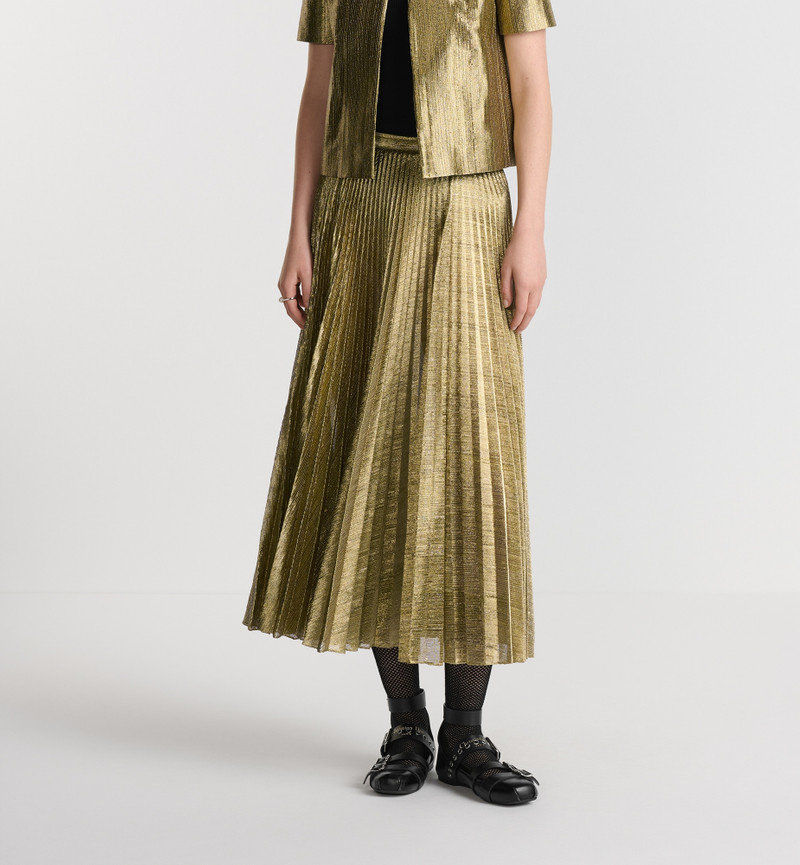 Dior Or Mid-Length Pleated Skirt 4
