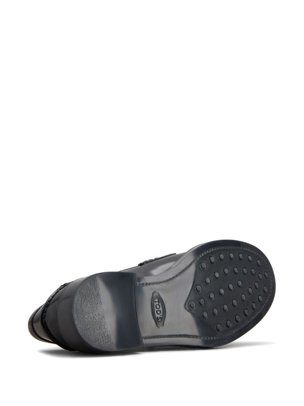 logo-plaque leather loafers - 4