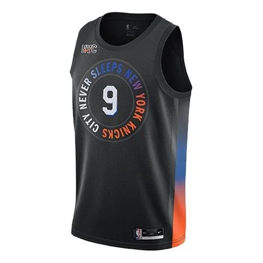 Nike Sports Breathable Basketball Jersey SW Fan Edition New York Knicks 9 Black CN1749-013 - 1