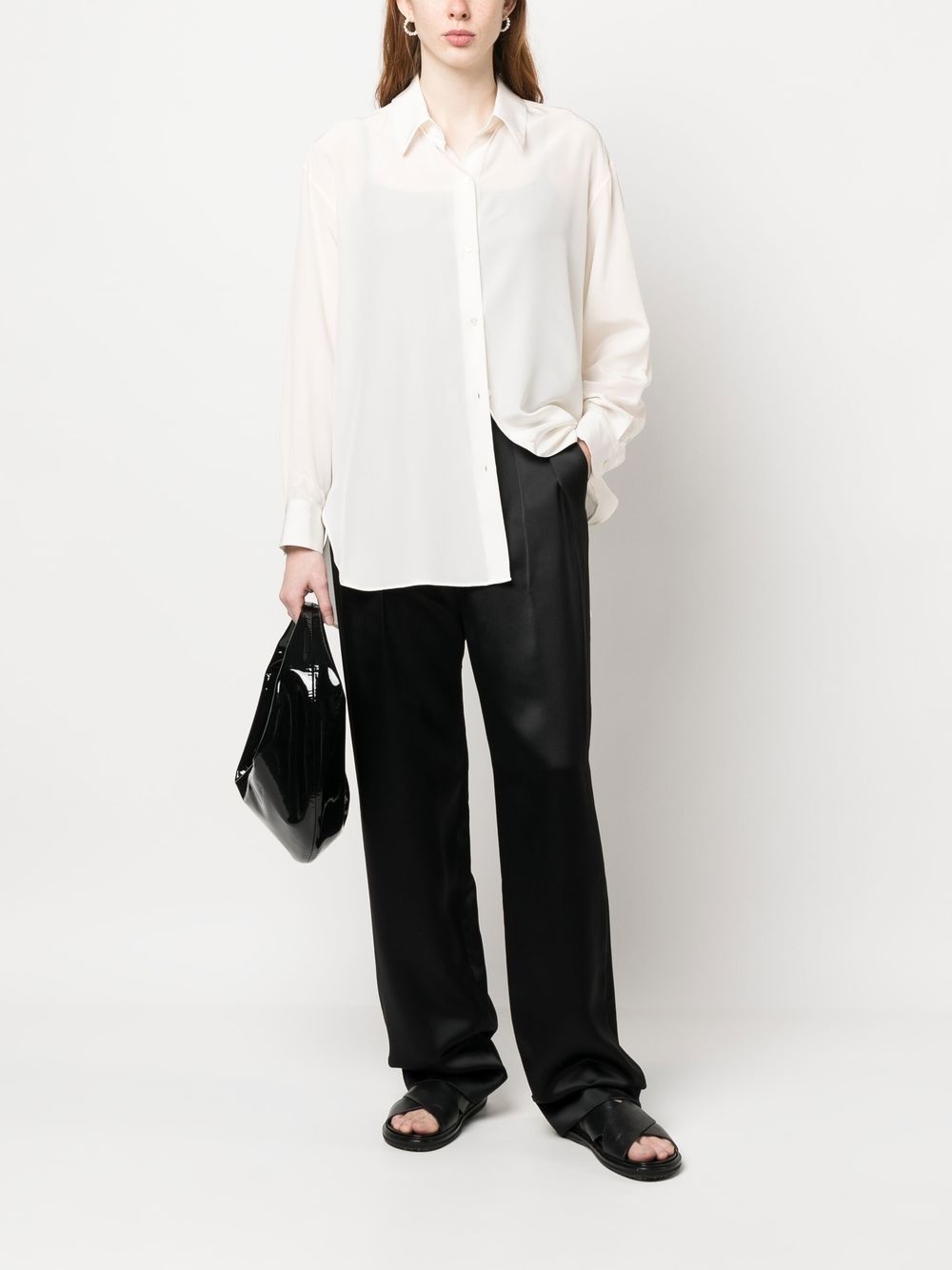 satin silk pleated trousers - 2