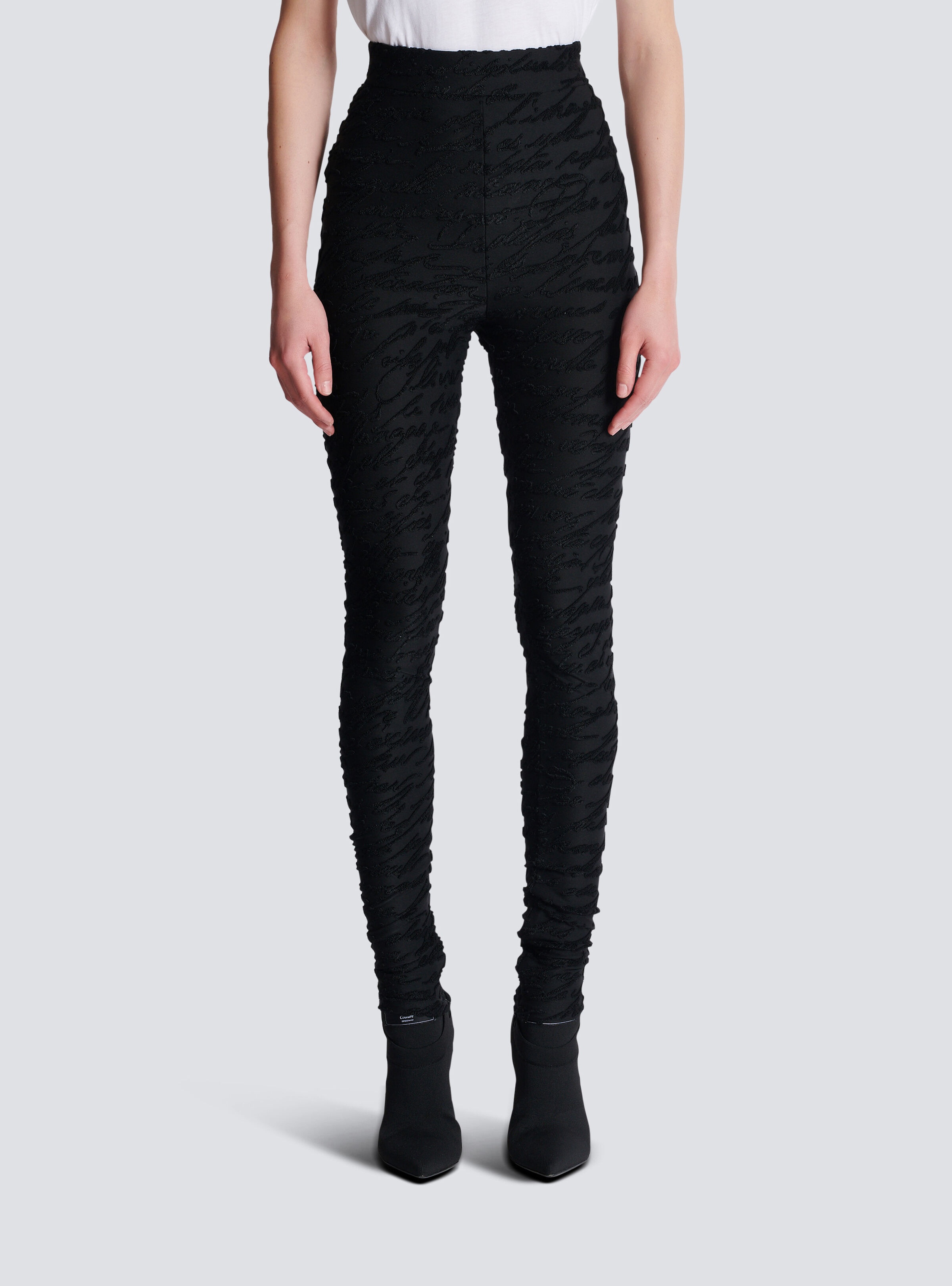 Jacquard knit leggings with "Love Letter" motif - 5