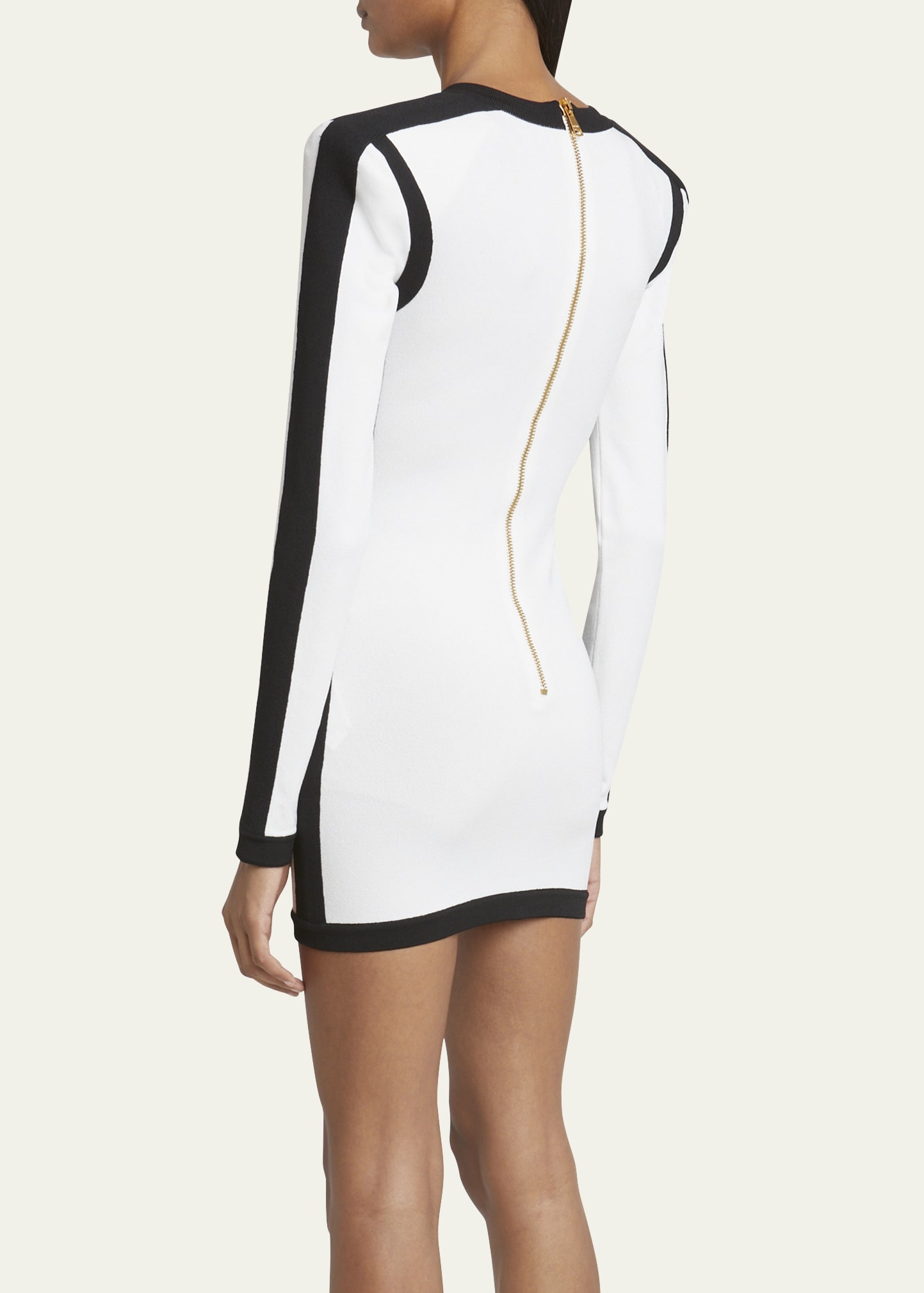V-Neck Button Wrap Body-Con Mini Dress - 3