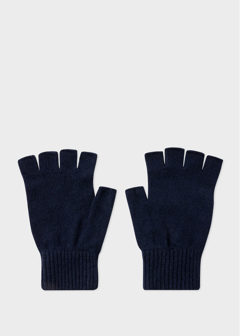 Paul Smith Dark Navy Cashmere-Blend Fingerless Gloves outlook