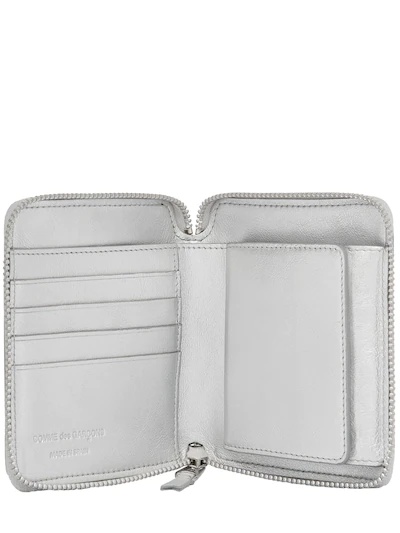 SILVER LEATHER ZIP-AROUND WALLET - 2