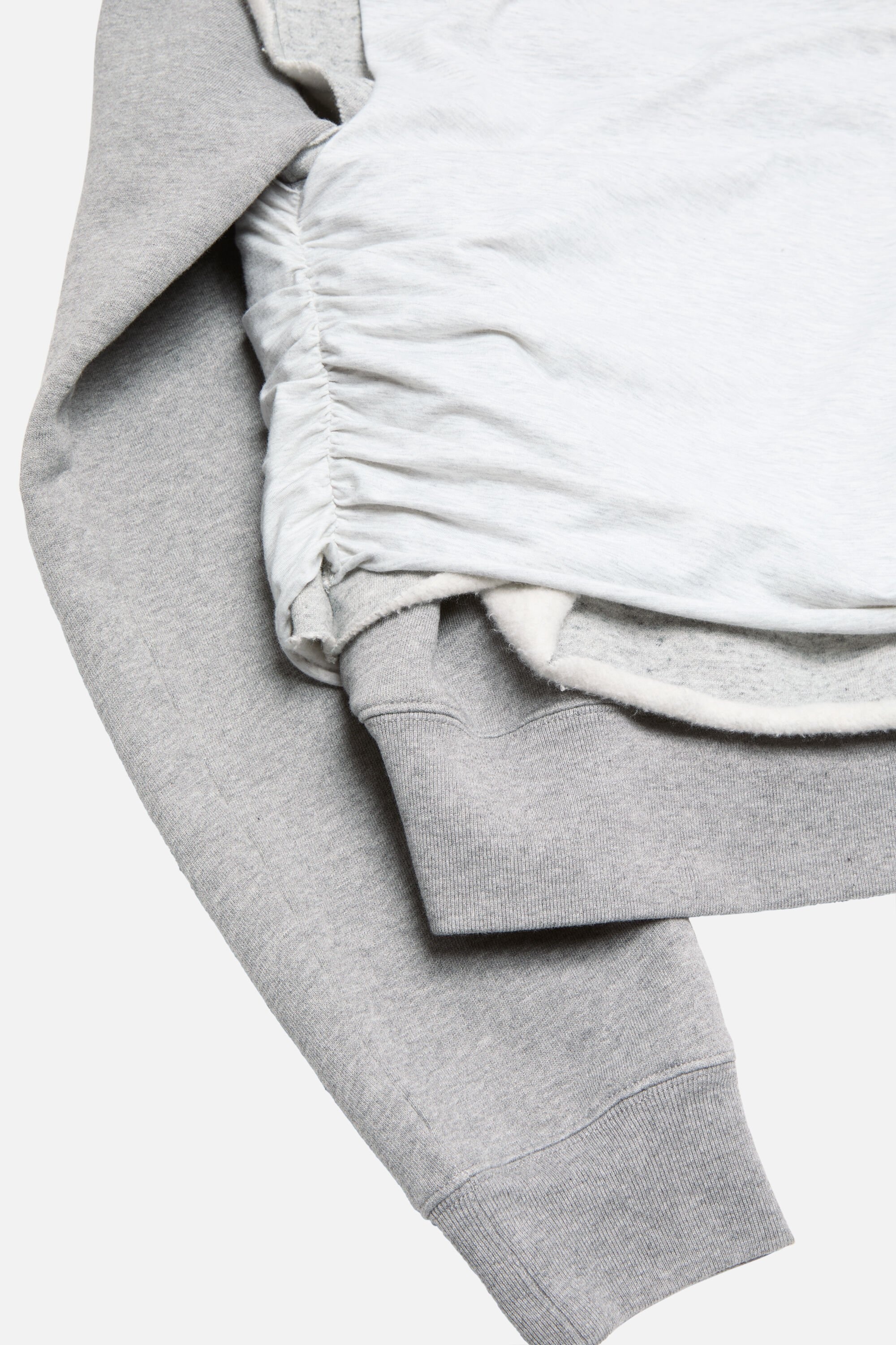 Layered hooded sweater - Grey Melange - 6