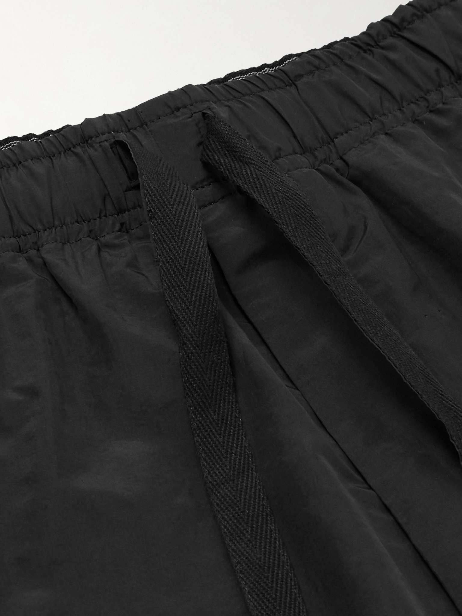 Leather-Trimmed Silk-Blend Shorts - 3