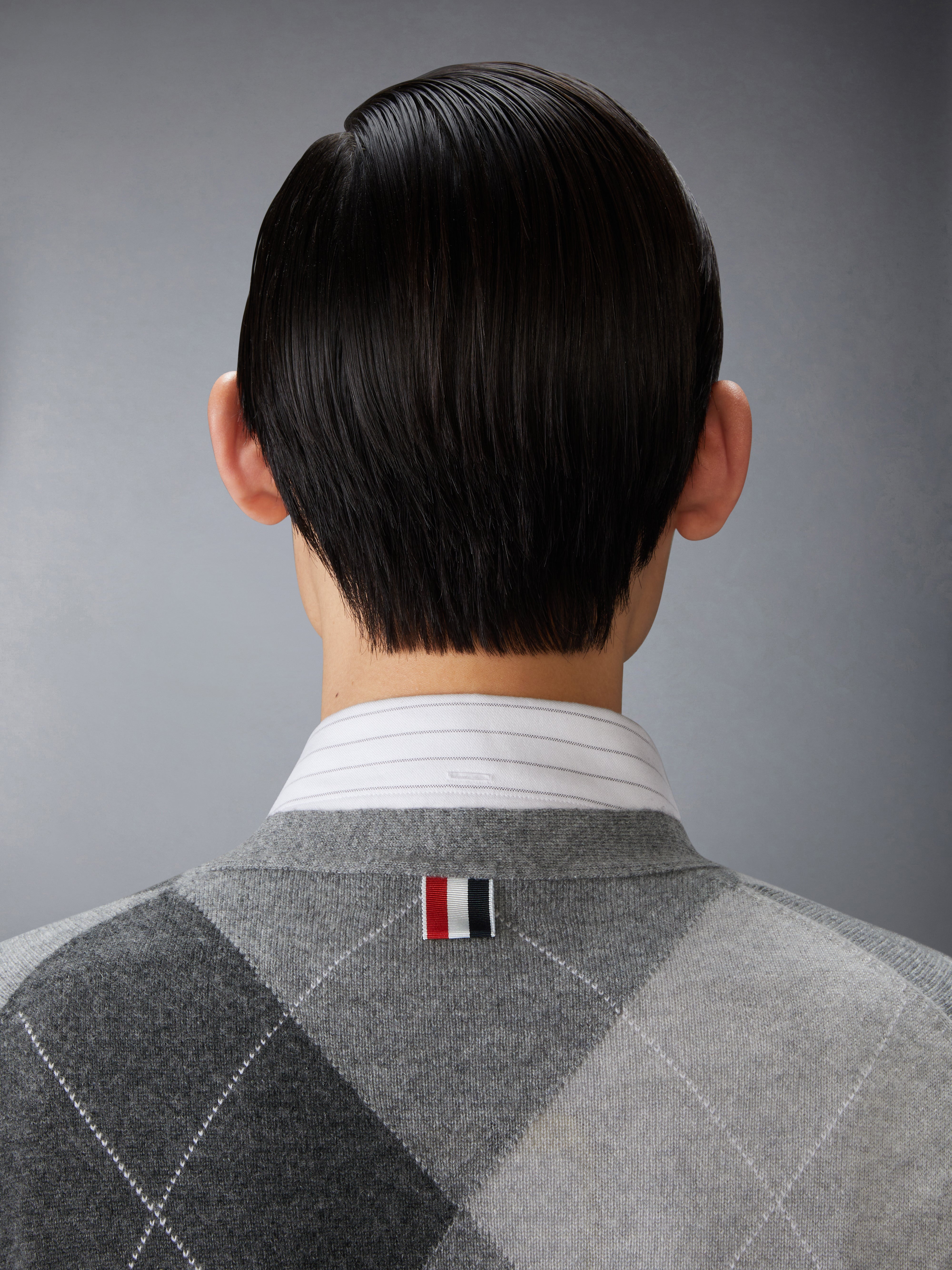ARGYLE INTARSIA CASHMERE V NECK CARDIGAN - 6