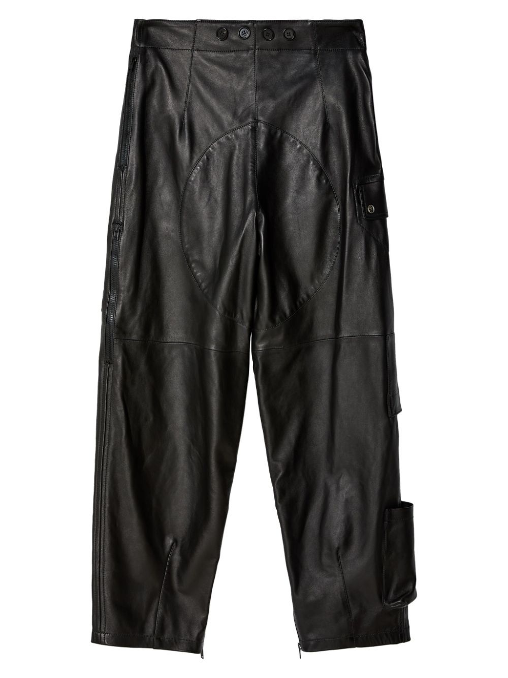 leather straight-leg trousers - 2