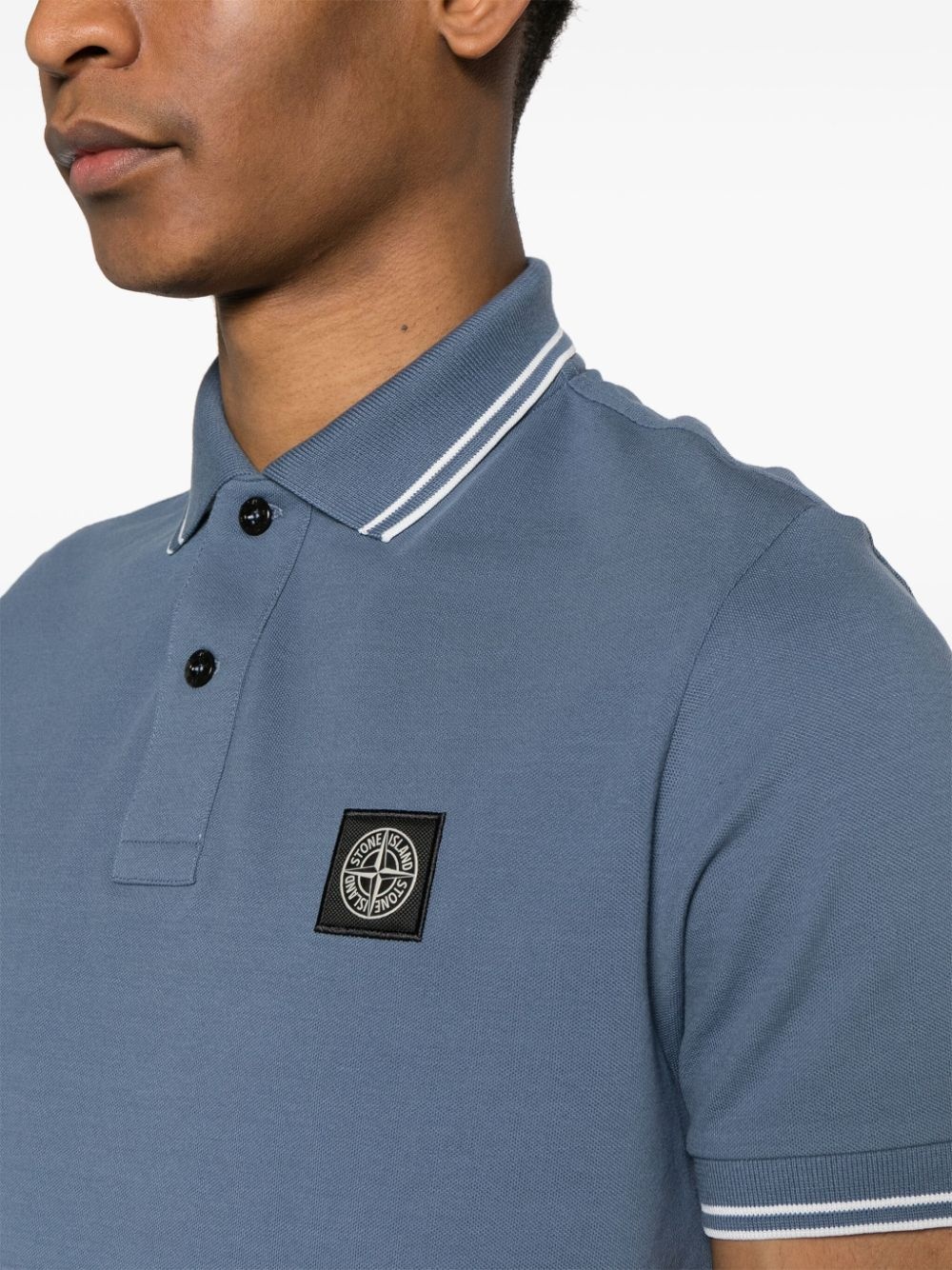 Compass-motif cotton polo shirt - 5