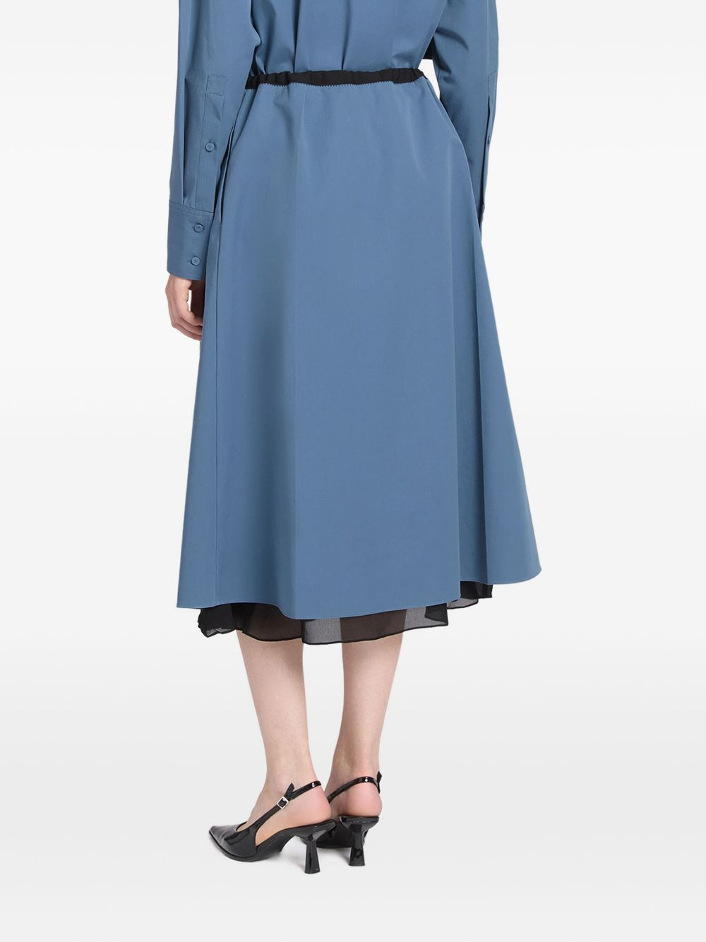 tie-waist cotton midi skirt - 3
