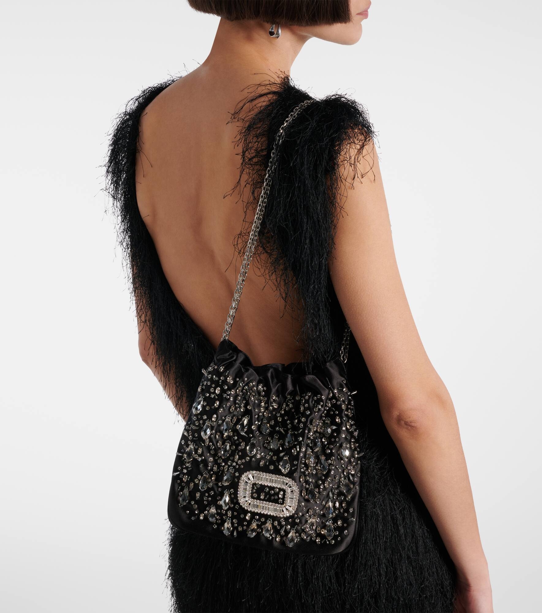 Pilgrim Mini embellished satin bucket bag - 2