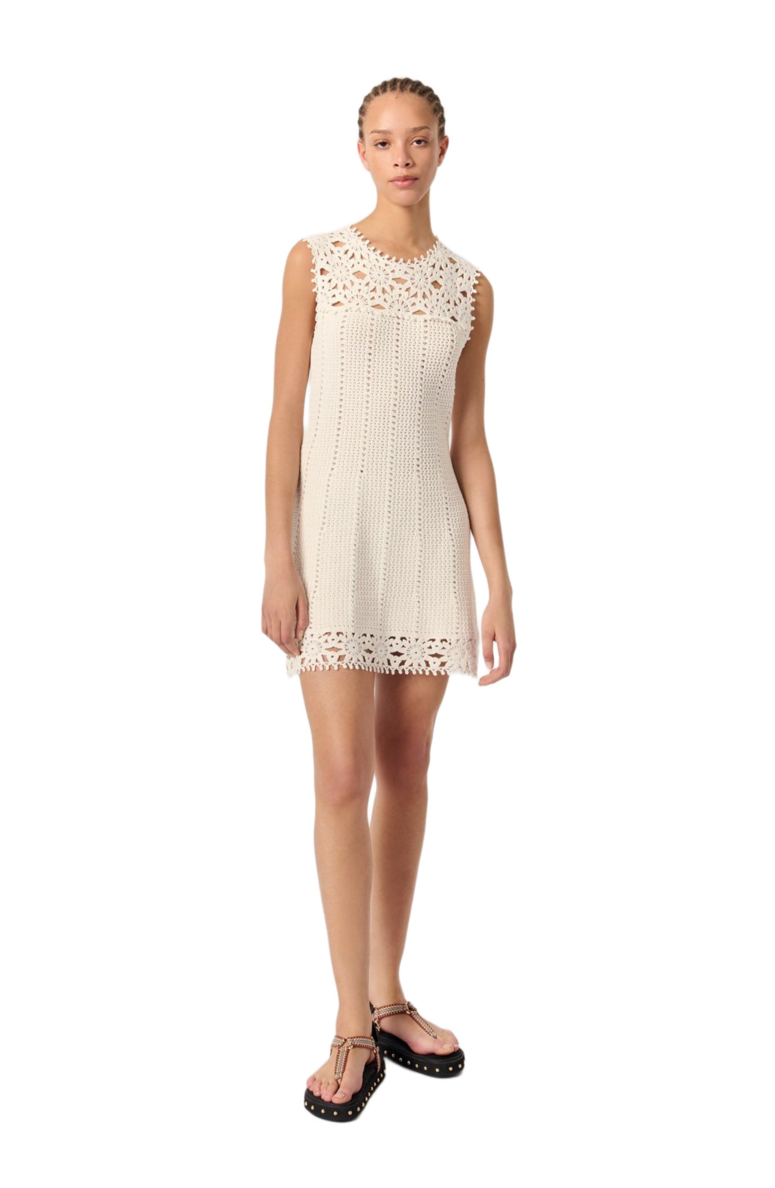 maje Mini crochet dress in White at Nordstrom - 7
