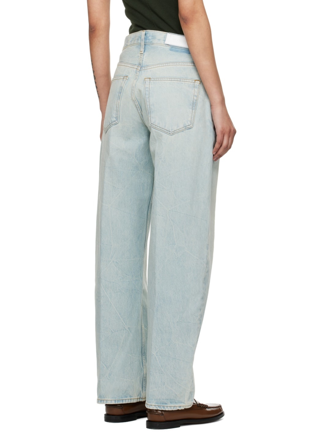 Blue Wide Taper Jeans - 3