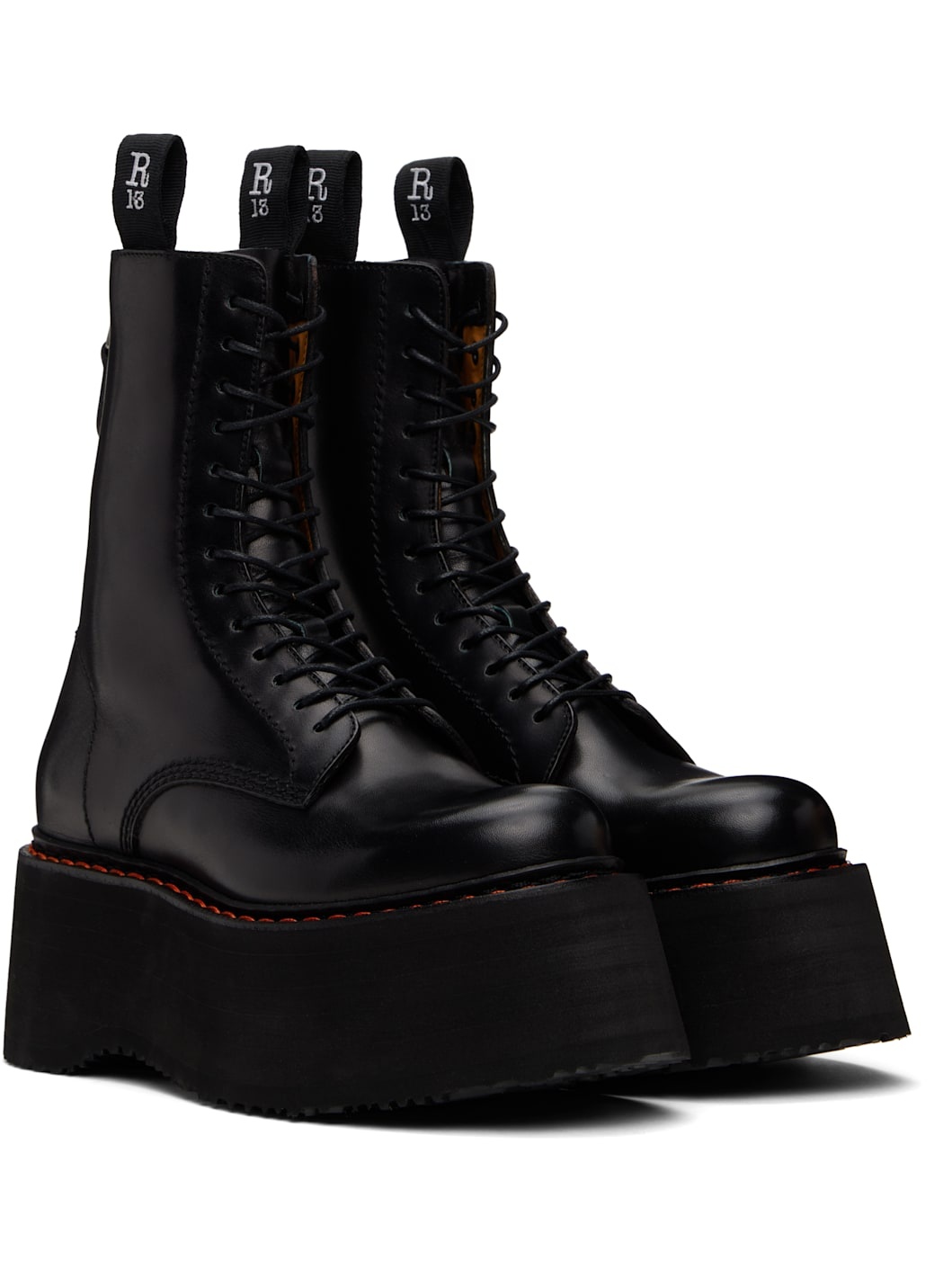 Black Double Stack Boots - 4
