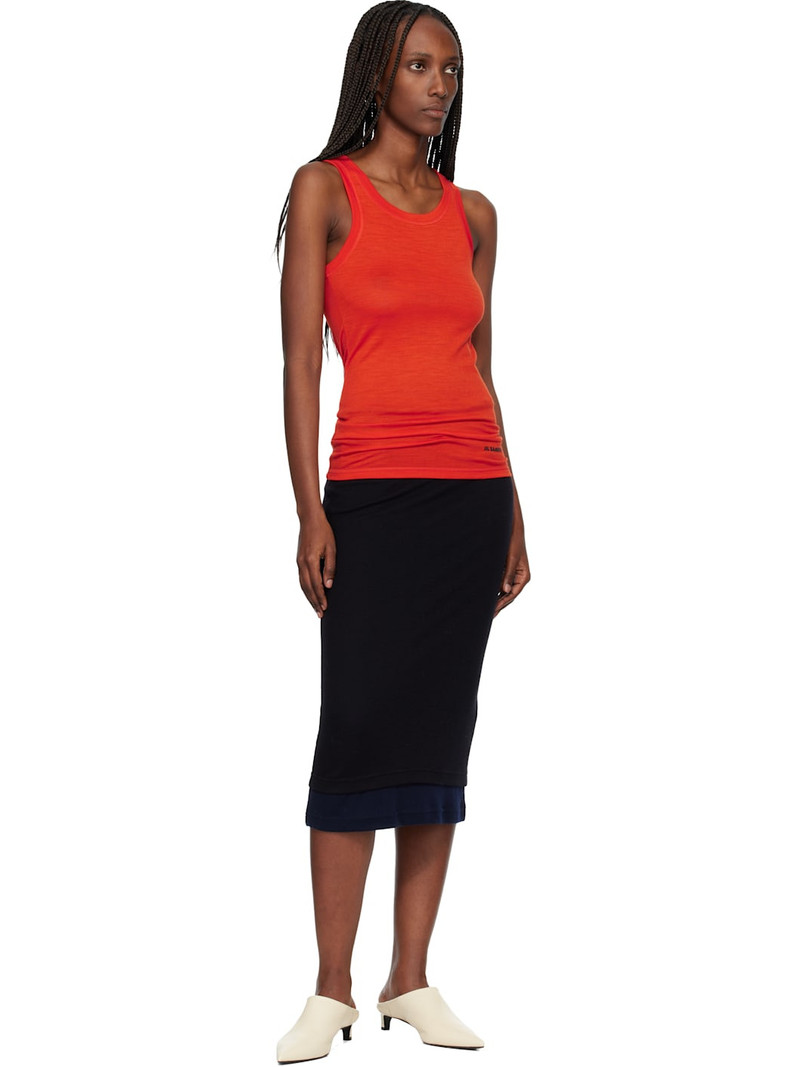 Jil Sander Red Lightweight Technical Wool Jersey Tank Top outlook