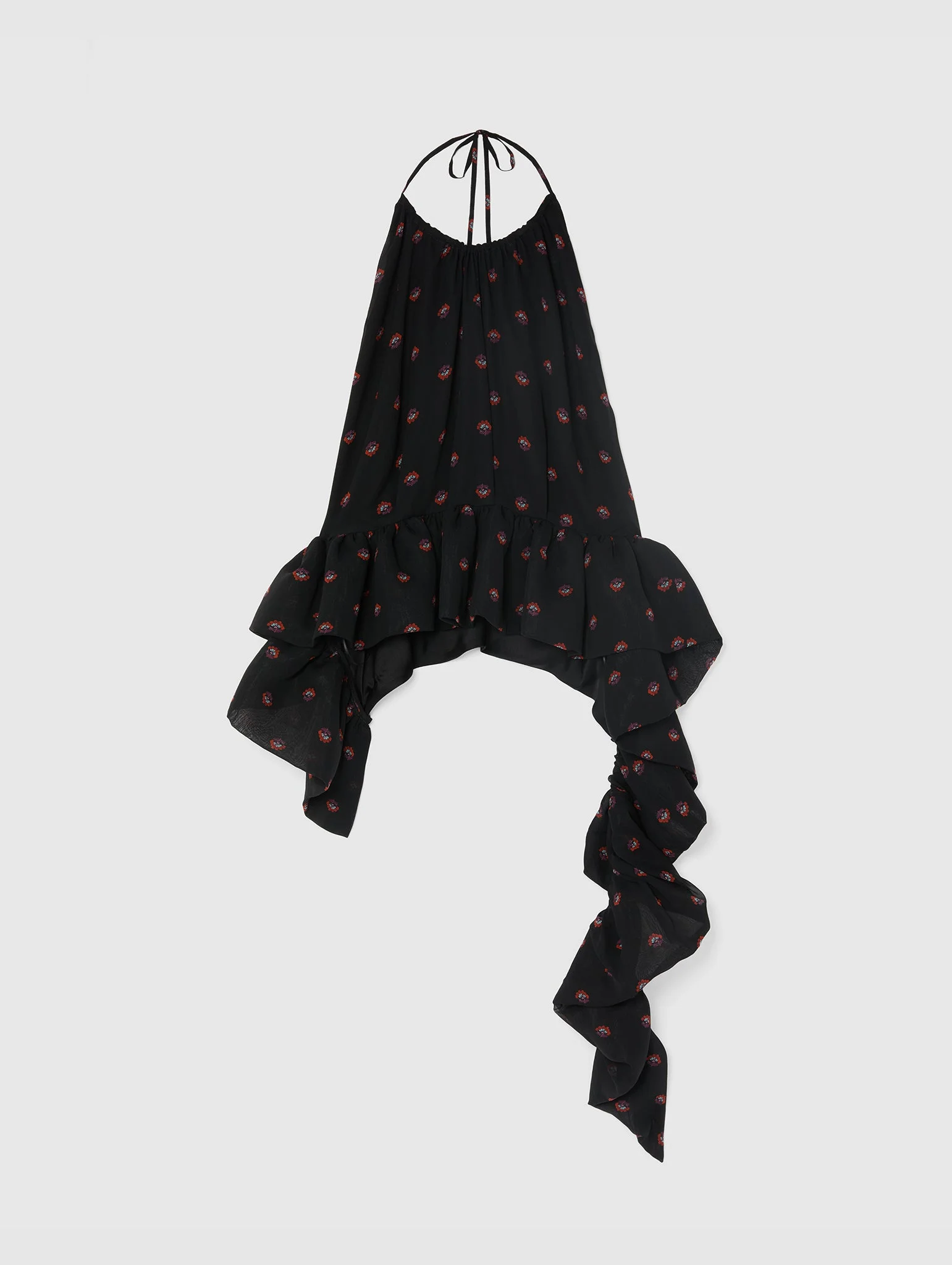 TAMARA PEPLUM TOP BLACK PRINT - 1