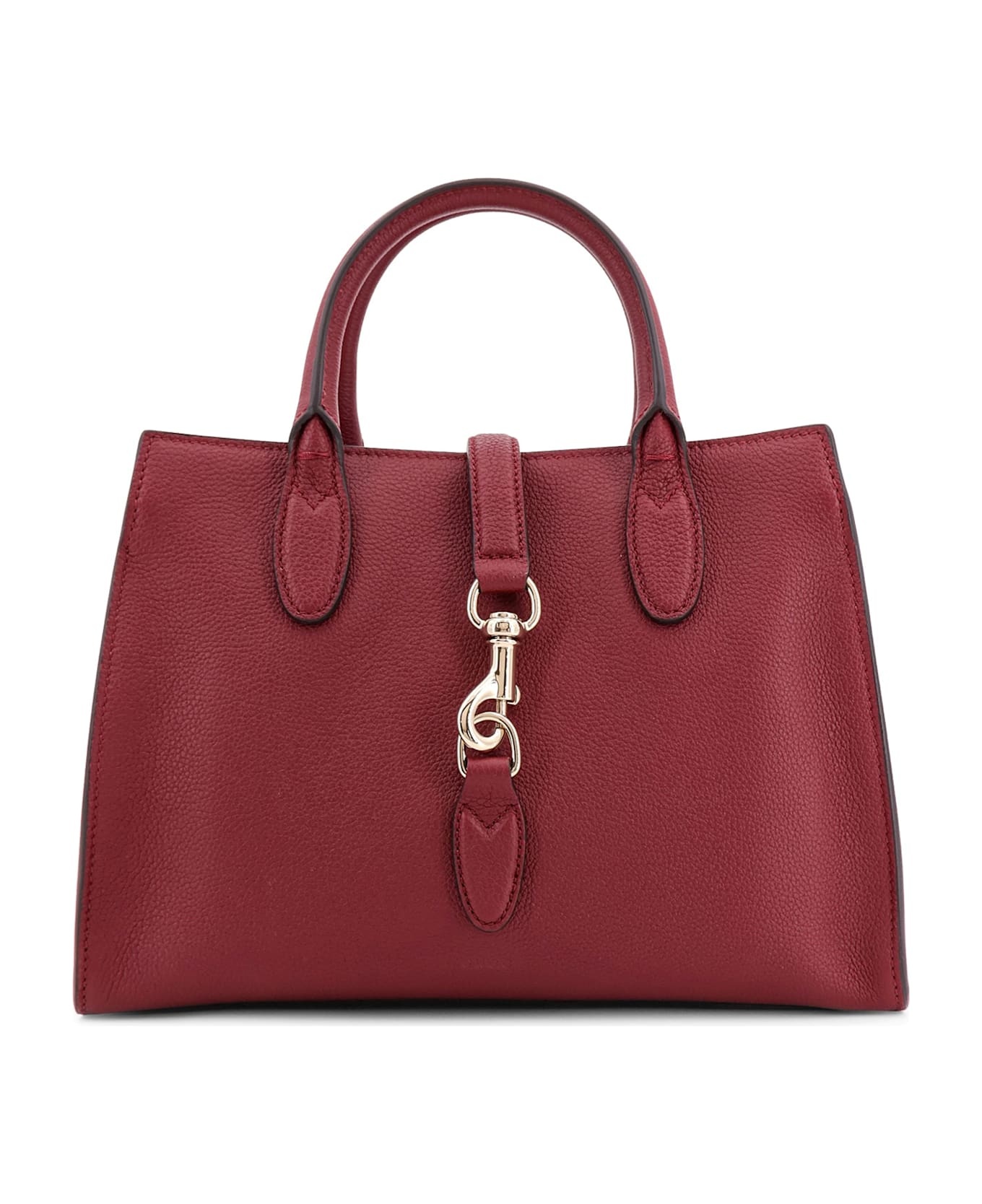 Leather Handbag With Metal Detail - 1
