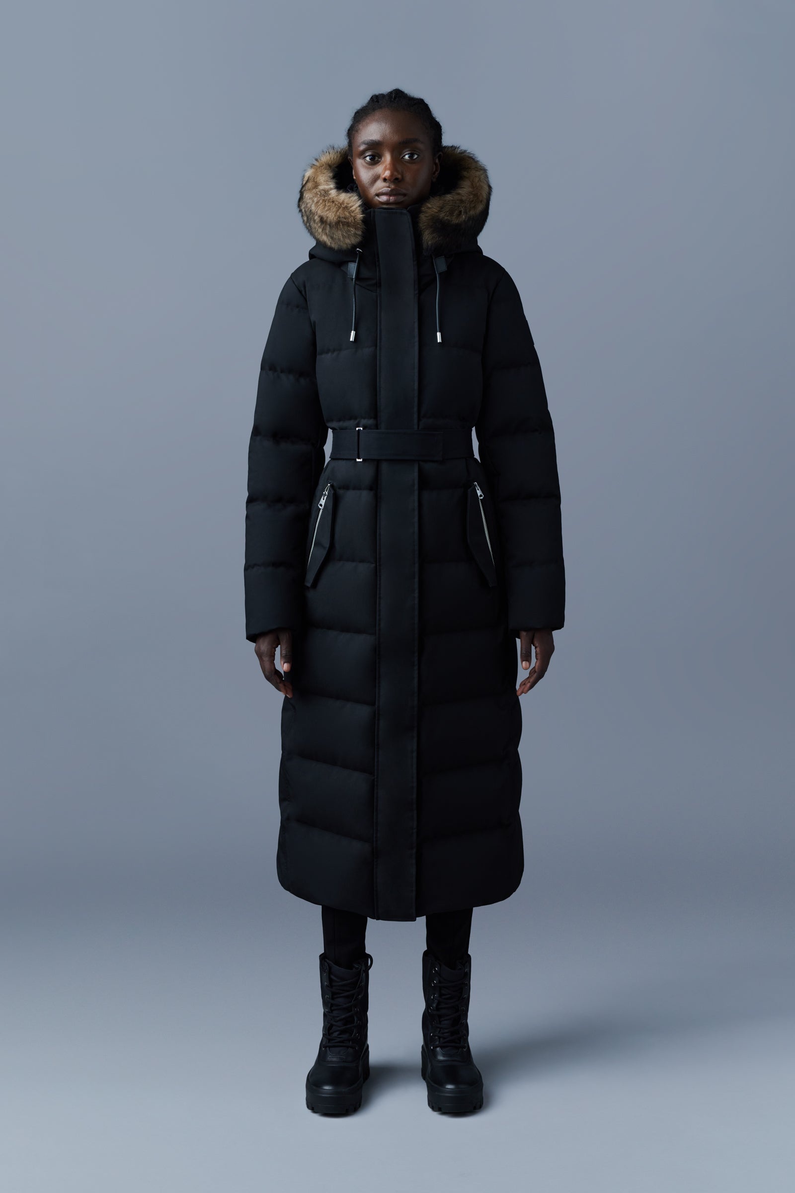SHYLA 2-in-1 down coat with removable bib and sheepskin trim - 2