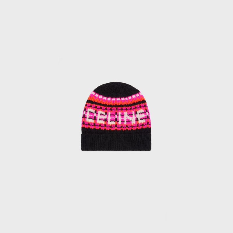 CELINE CELINE BEANIE IN SKI JACQUARD WOOL | REVERSIBLE