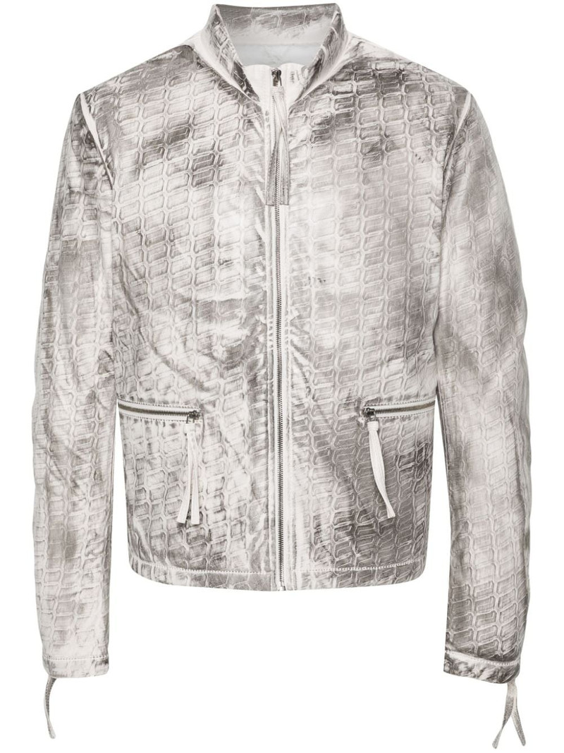 abstarct-print biker jacket 1