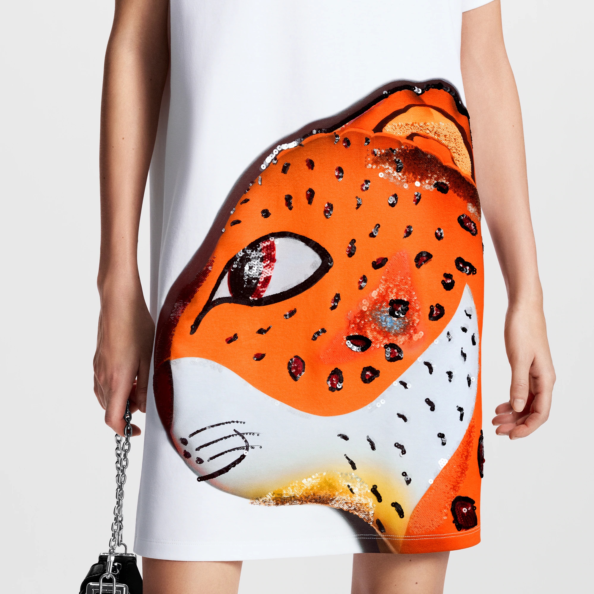 Sequin Leopard T-Shirt Dress - 2