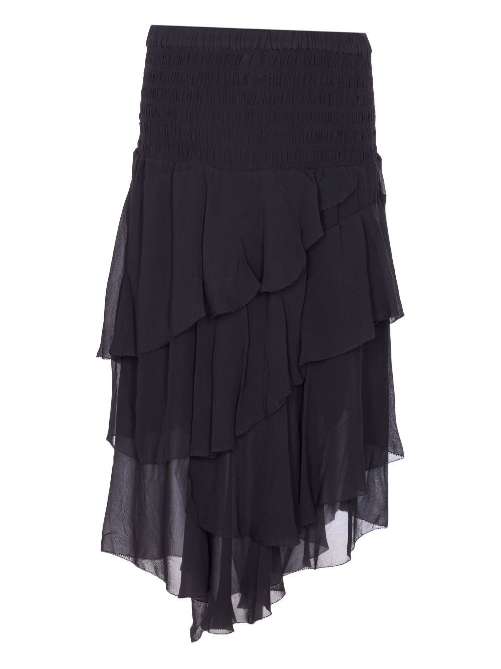 ruffled asymmetric midi skirt - 2