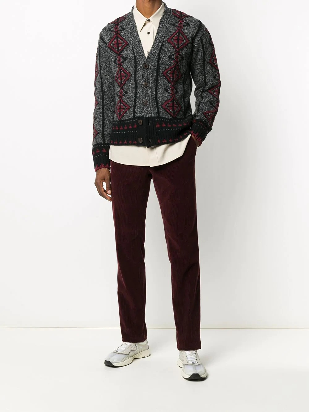 embroidered knit cardigan - 2