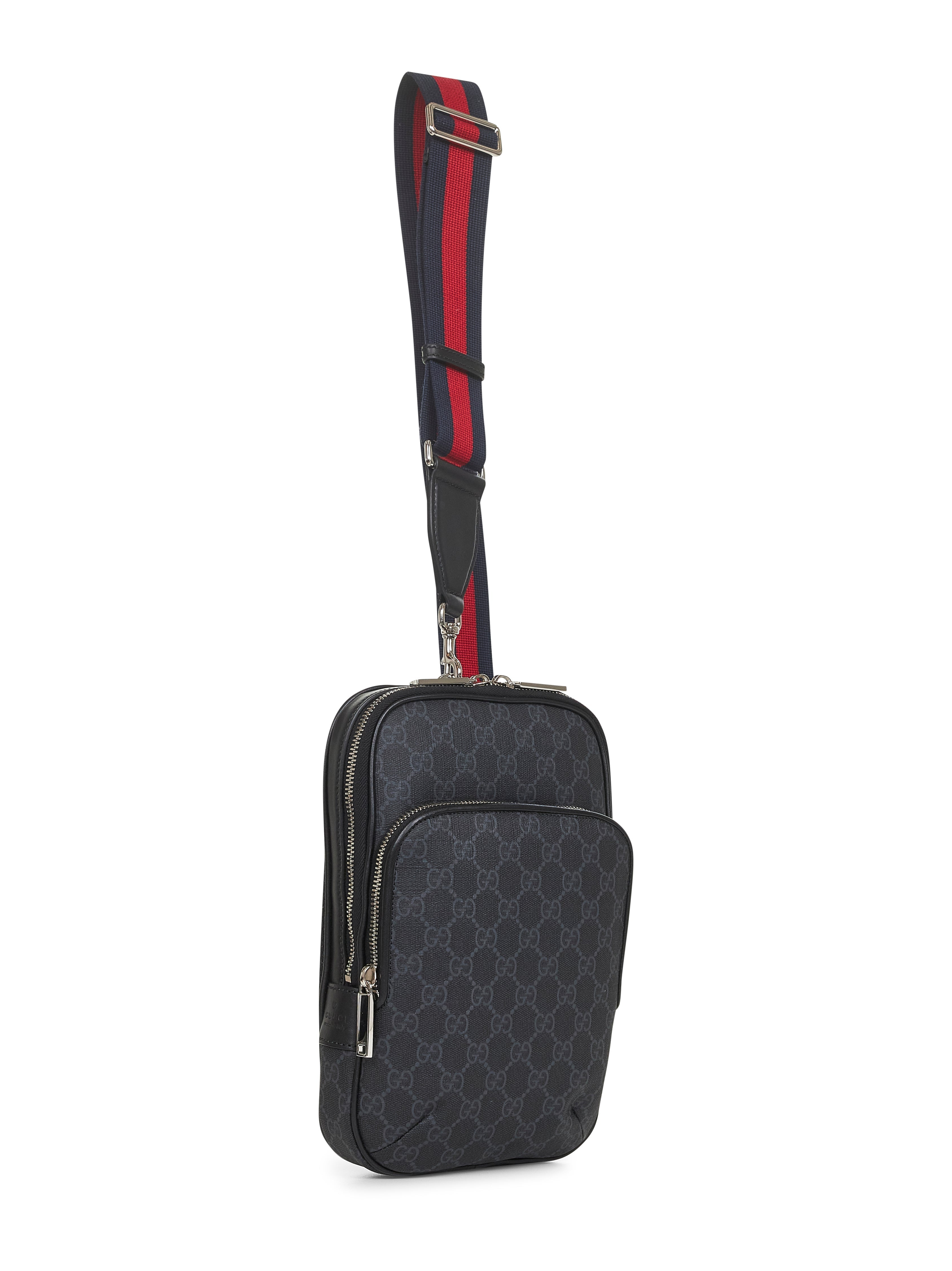 Gucci Men Black Gg Small Slingbag - 2