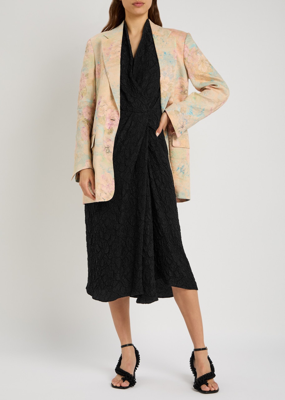 ジャケット DRIES VAN NOTEN Jacquard linen blend blazer with floral Dries Van Noten Jacquard linen blend blazer with floral