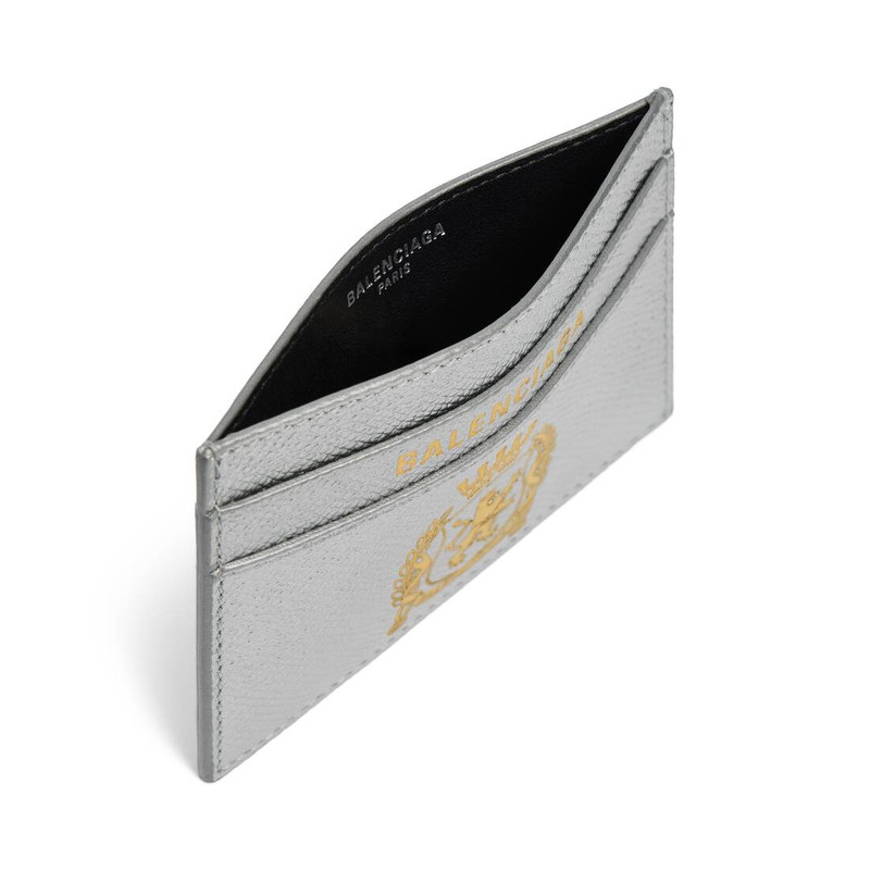 BALENCIAGA Men's Passport Card Holder in Silver outlook