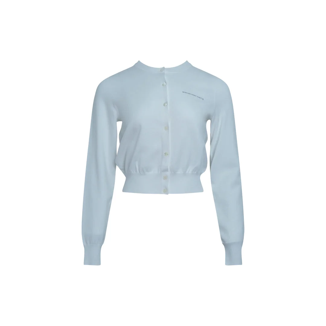 Long Sleeve Crewneck Hotfix Cardigan - 1