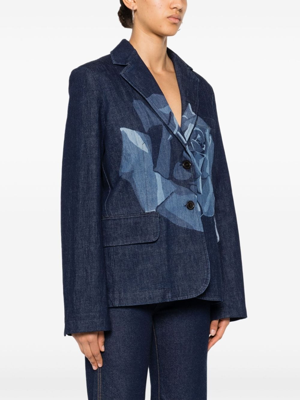 Rose denim blazer - 3