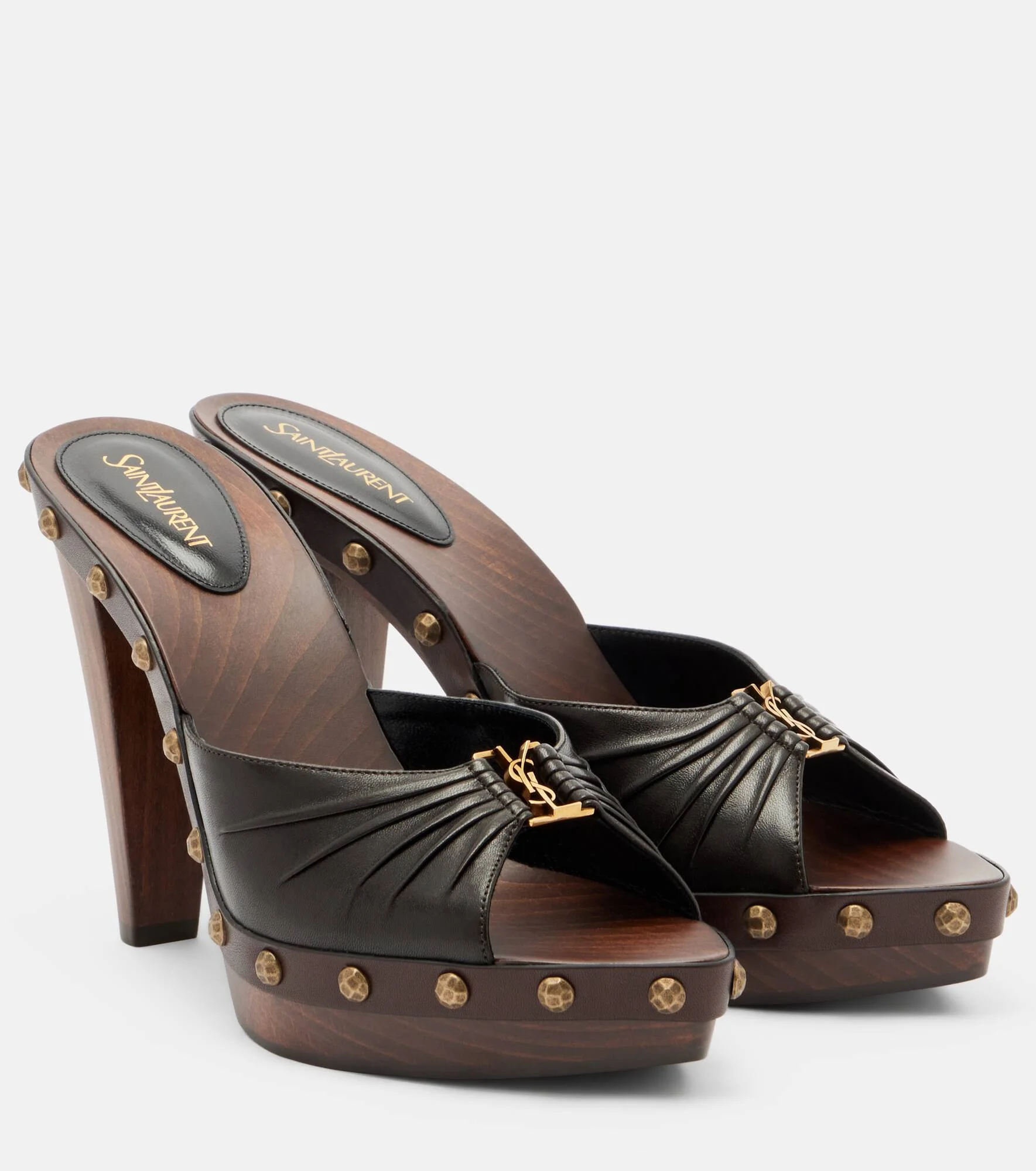 Babylone Cassandre leather platform mules - 1