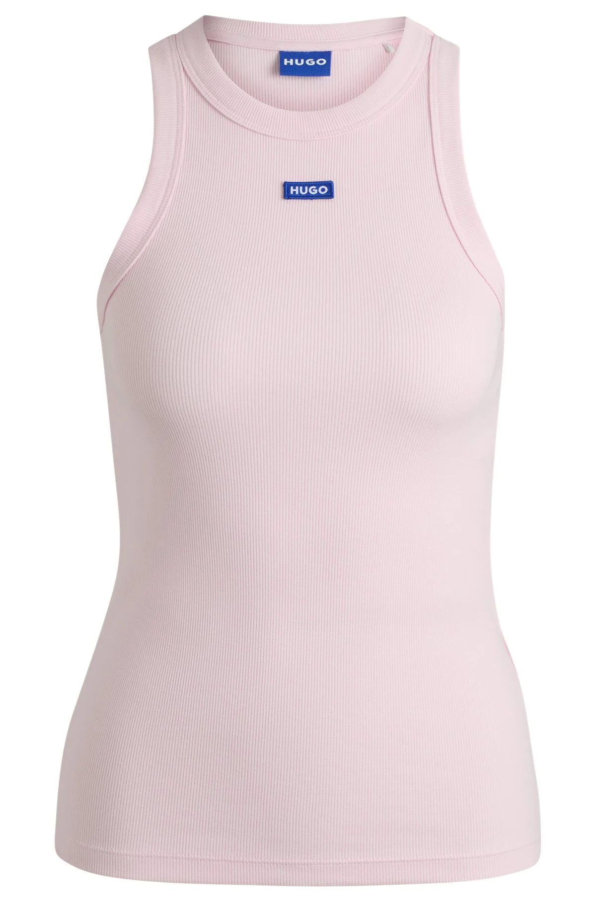 SLIM-FIT STRETCH-COTTON TOP WITH BLUE LOGO BADGE - 1