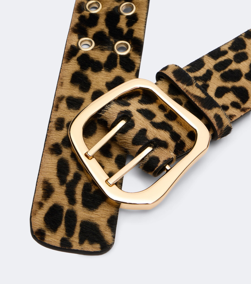 Wandile leopard-print calf hair belt 3