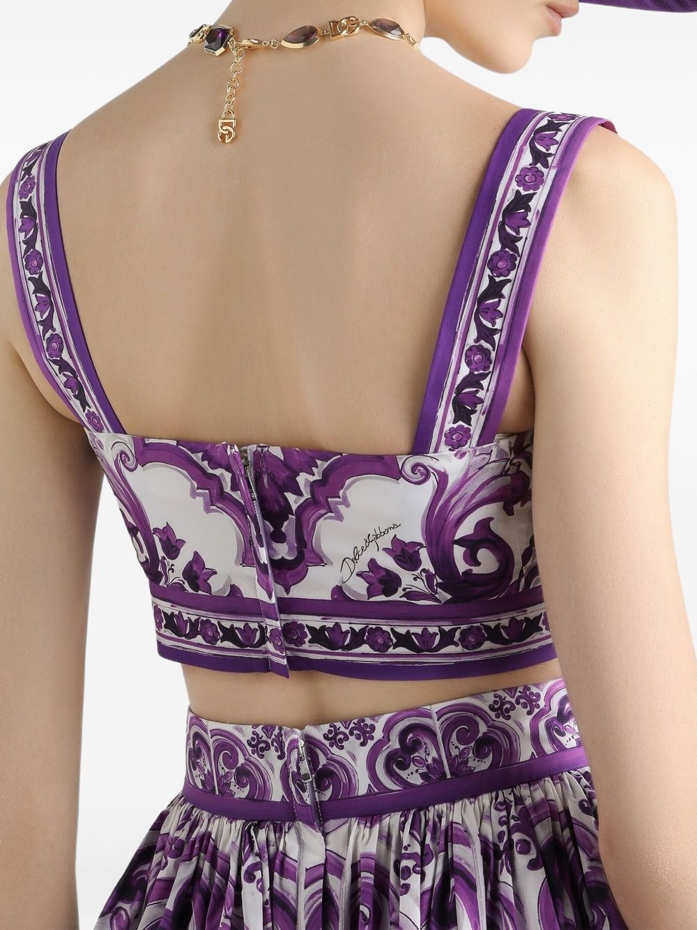 Majolica-print bralette top - 5