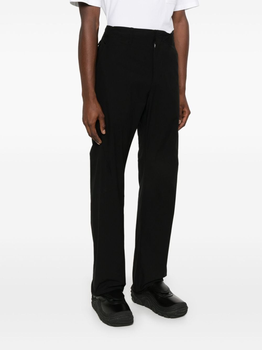 tonal stitching straight-leg trousers - 3