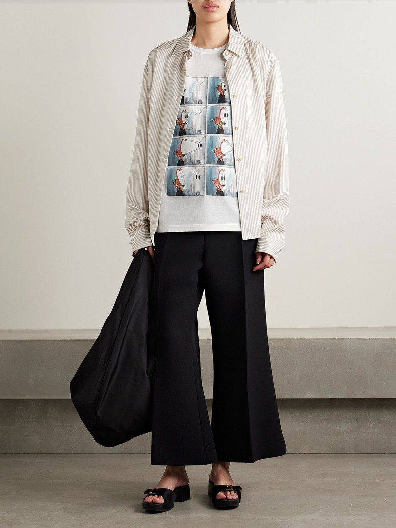 KHAITE Maeve printed cotton-blend jersey T-shirt White outlook